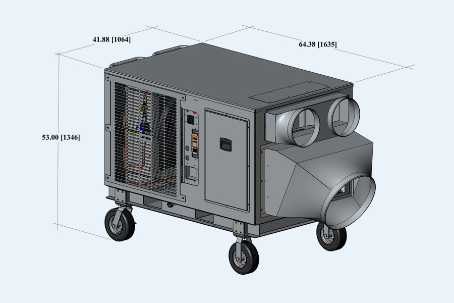 La unidad de aire acondicionado autocontenido móvil G124 M de Lintern proporciona una alta capacidad de refrigeración temporal para múltiples aplicaciones y entornos.